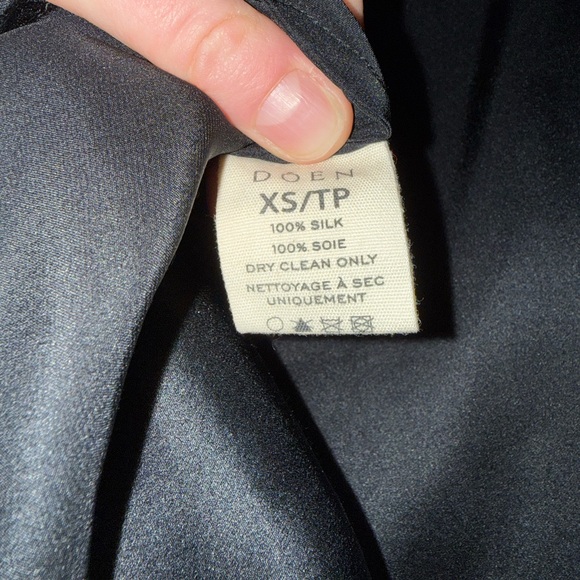 Doen Black Solange Silk Blouse - size XS - Picture 4 of 6